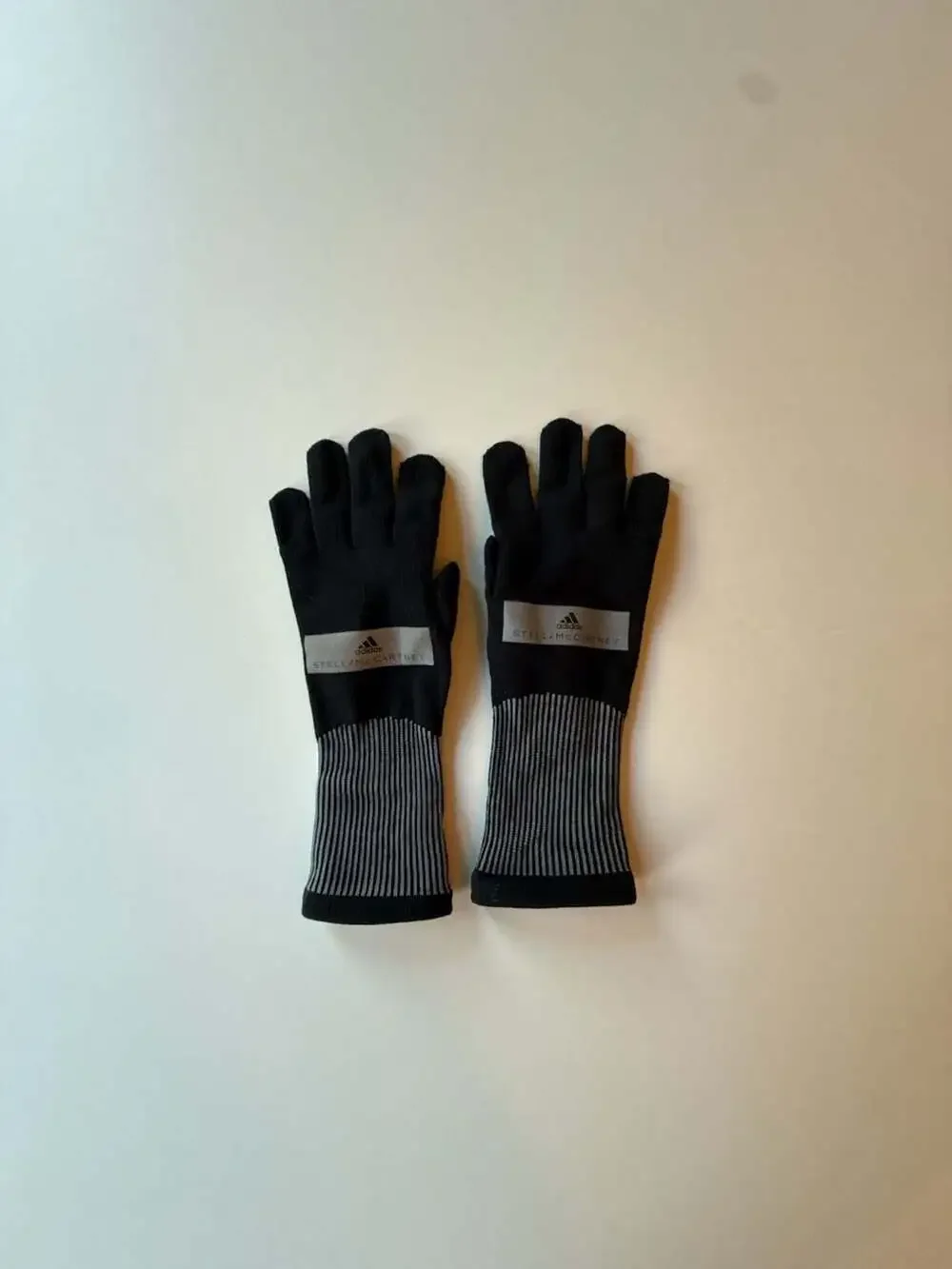 Adidas by Stella McCartney Black Running Gloves with Long Ribbed Cuffs